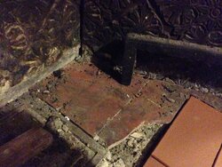 Quarry tiles inside fireplace  firebox behind wood stove - is this ok?