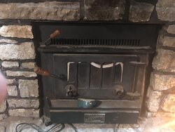 Trim around wood stove insert