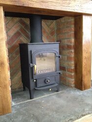 Recessed wood stove clearances
