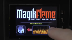 46k BTU Electric fireplace using Holograms & DTS stereo sound for a crackling fire & nature sounds?