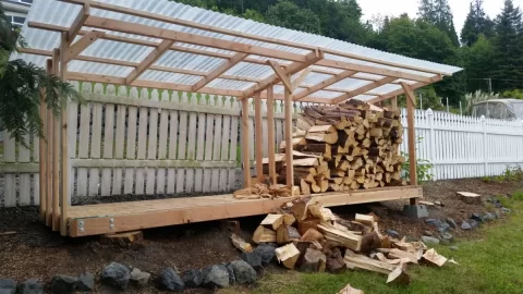[Hearth.com] New wood shed is done and 1/3 filled