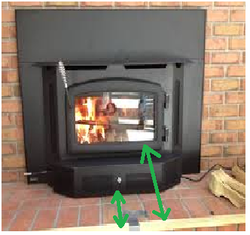 Minimum required hearth extension for fireplace insert