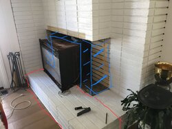 Fireplace remodel - framing + hearth removal question