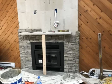 Installed: Kozy Z42 Fireplace  (lots of install pics)