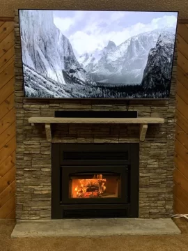 Installed: Kozy Z42 Fireplace  (lots of install pics)