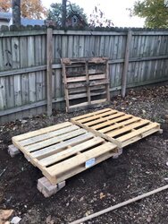 Found some more wood! Building pallet racks