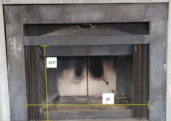 Need assistance with dimensions for mantel with an old wood burning fireplace.