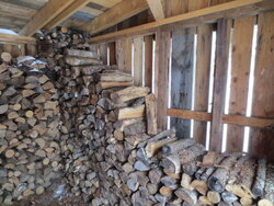 Orientation of wood in my wood shed