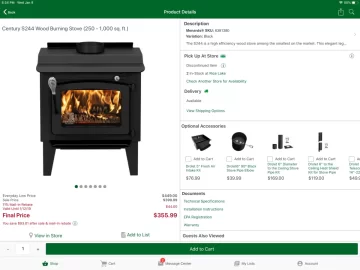 Going to Menards to buy a stove for the basement for occasional use.