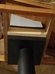 Stove install in pole barn