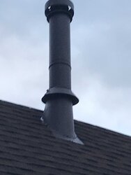 Roofer painted chimney