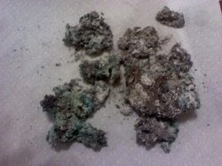 Bluish creosote mineral looking deposit