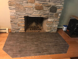 Concrete and tile hearth ext