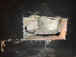 Sinking masonry in fireplace floor