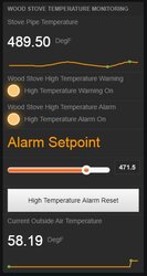 Stove Temperature Monitoring with wifi, remote display, and datalogging