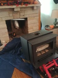 Interior fireplace with insert........