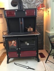 Heating with wood cook stove