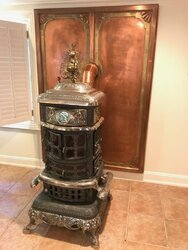 Found standalone parlor stove in basement room