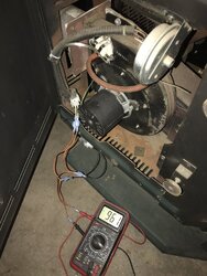Exhaust blower testing for speed with control panel and cleaning. ( Whitfield Example )