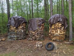 Firewood drying and storage in cheap silos