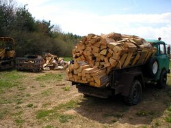 How much firewood can be hauled in a Jeep pickup?