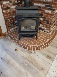 Need help with adding floor protection to rounded hearth