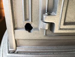 Small hole in Vermont Castings Vigilant used wood stove