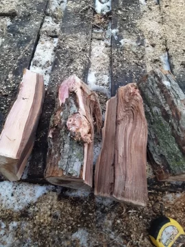 Dark red/purplish heartwood...?