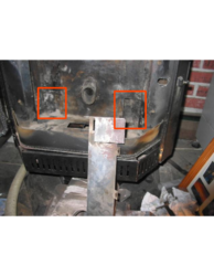 Why flames are hugging the back of the pellet stove?