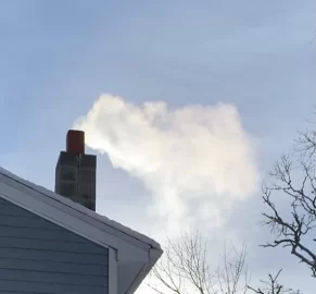 Steam coming from chimney