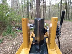 County line log splitter, log stop bent