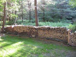 Pallet sawbuck, pine, seasoning stacks