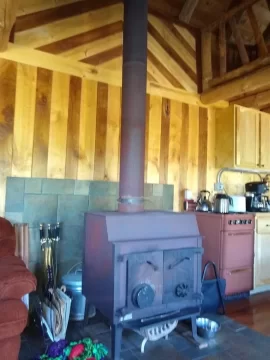 Updated Stove in Log Cabin