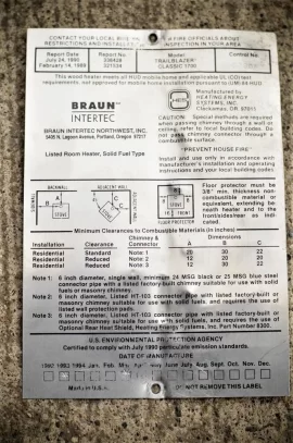 [Hearth.com] Trailblazer 1700 manual sought for hearth design question