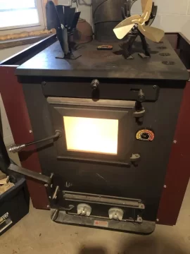 Burning with DS stove Energy Max 160