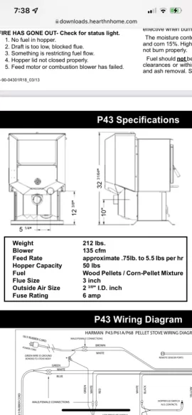 [Hearth.com] P43 minimum feed / burn rate setting