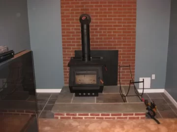 [Hearth.com] Finished the basement finally. pics of stove with new room