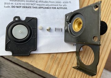 How to reassemble Jotul variable regulator when converting LP to NG?