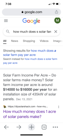 Solar farm question. What do they typically pay per acre to rent your ground long term? Think 30 year contract on 100+ ac. Need a few comparable's .