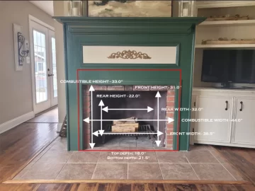 Wood insert for an unusual fireplace