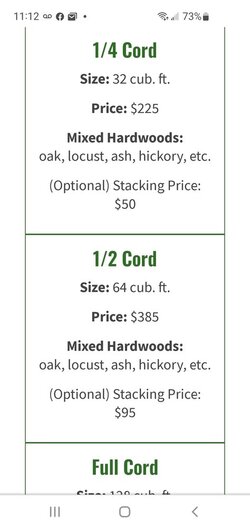 Ridiculously high firewood price
