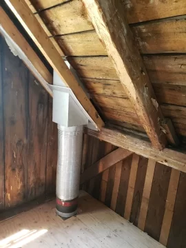 Boxing in around this wood stove chimney, second floor. How far away does  my framing need to be? | Hearth.com Forums Home