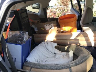 Jotul F400 How to transport home in SUV, with your Dog, for a 5 Hour Trip.