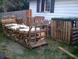 The wood wall... think I got enough, yet? Still one more truckload to bring in...