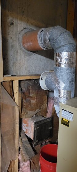 Pellet stove install to oil chimney