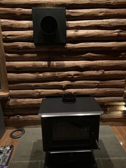 Masonry thimble through log wall setup help