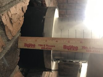 Olympia insulated wall thimble cutting inner pipe length?