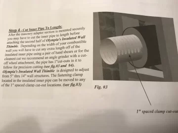 [Hearth.com] Olympia insulated wall thimble cutting inner pipe length?
