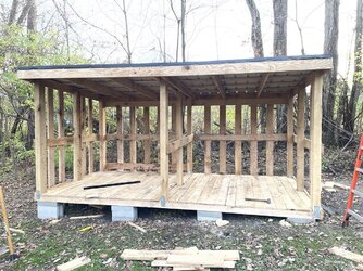 The newly added woodshed