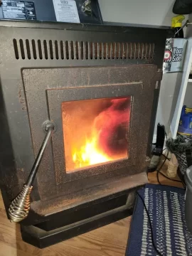 New Englander pellet stove 25-pdvc, Flame to tall?